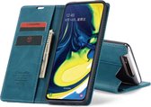 CASEME Samsung Galaxy A80 Retro Wallet Hoesje - Blauw