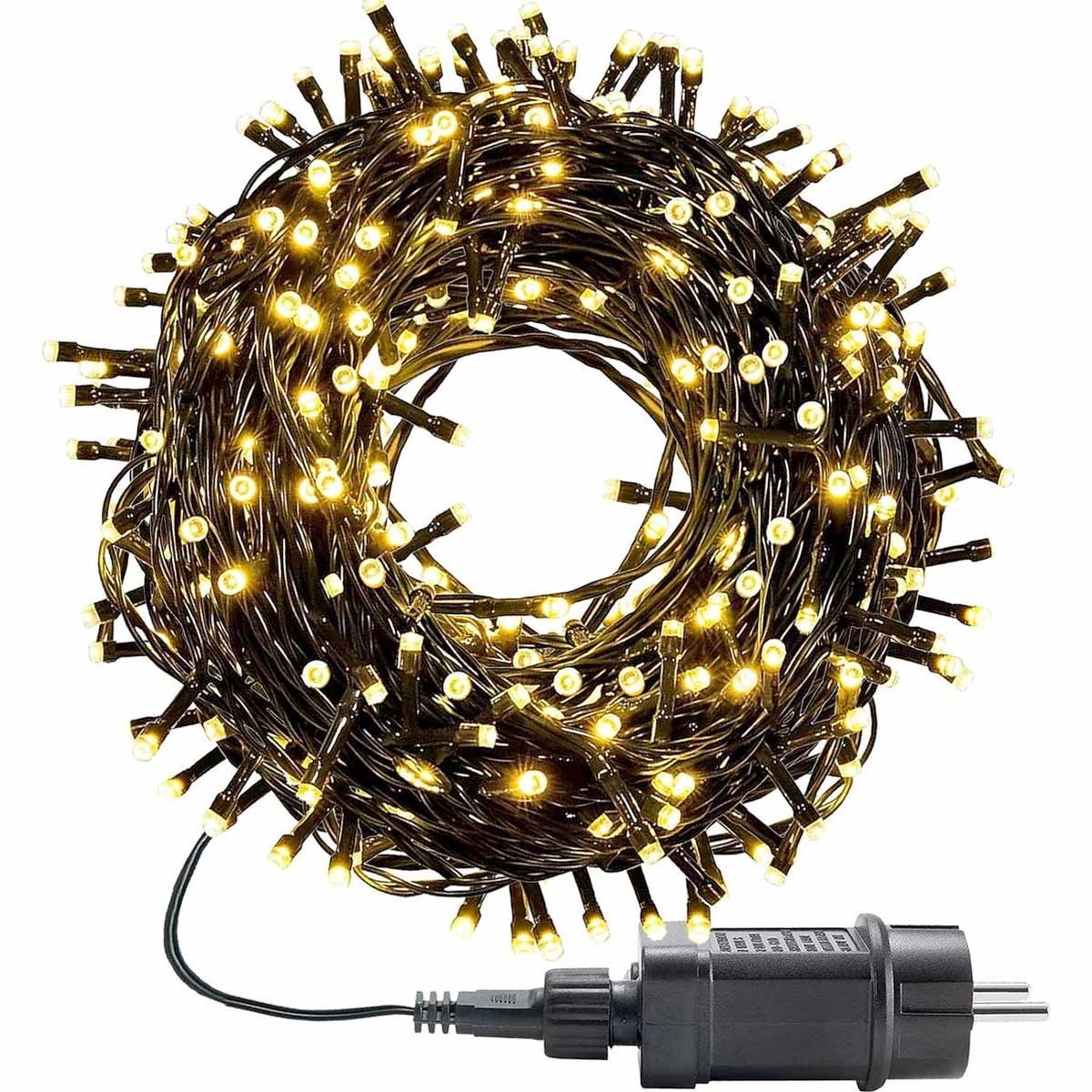 Decoratieve verlichting(Black Friday)-Kerstverlichting- kerstboomverlichting-lichtketting 8 standen met geheugenfunctie- Waterdicht IP65 -Kerstversiering voor binnen en buiten Kerstbomen-feesten-bruiloften- 22M 200led-warm wit