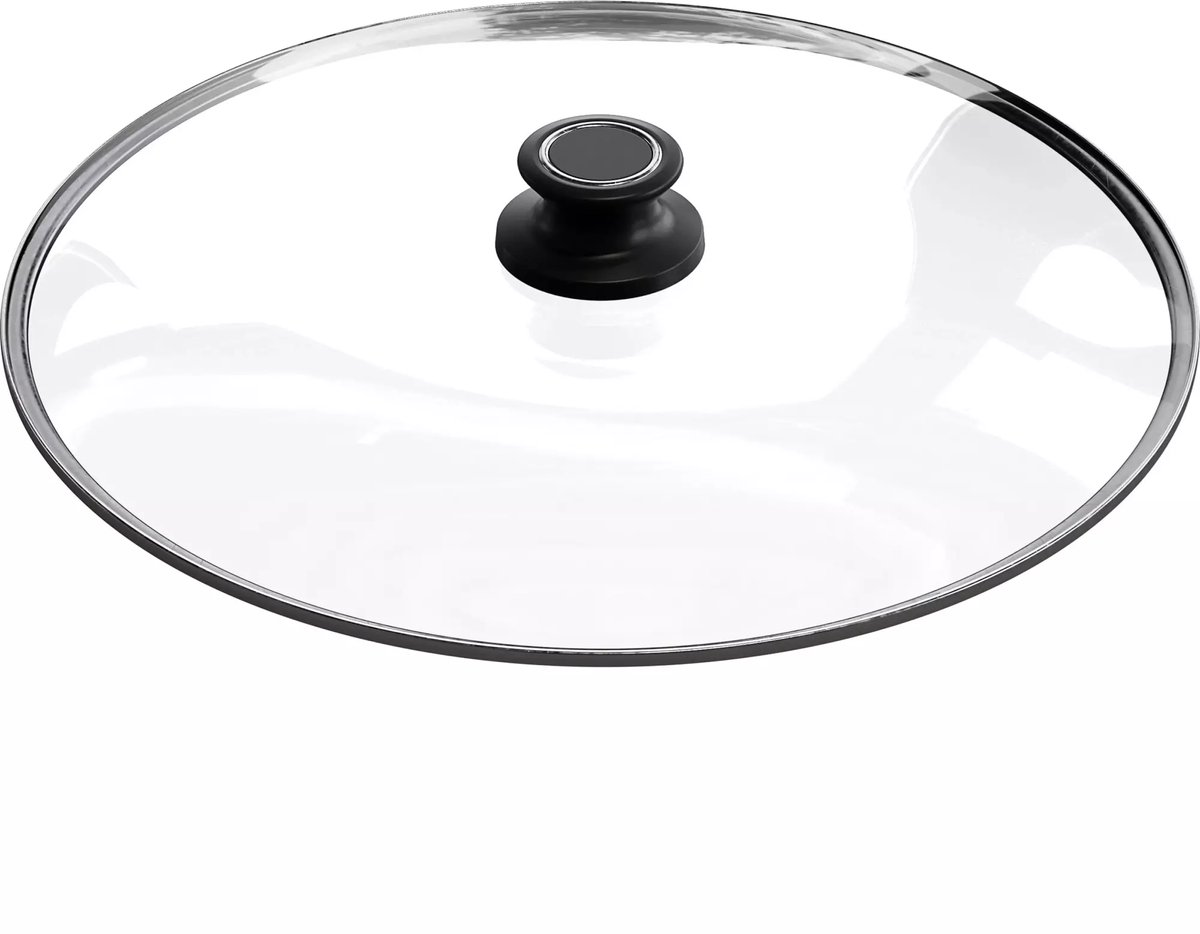 AMT Gastroguss Gehard glazen deksel – Ø 36 cm – Roestvrijstalen rand – Hittebestendige knop