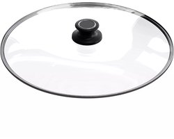 AMT Gastroguss Gehard glazen deksel Ø 36 cm met 18/10 rvs rand met dekselknop