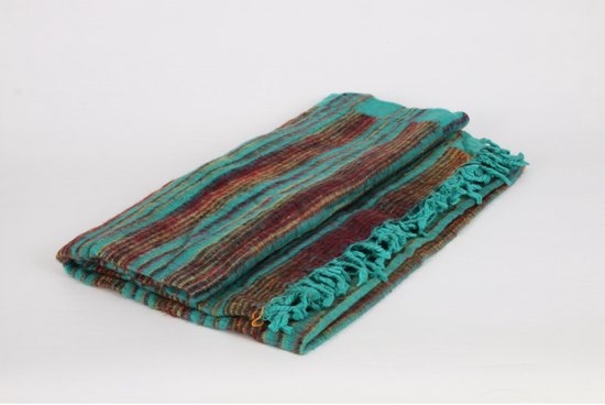 Foto: Meditatiedeken 40 mintgroen strepen