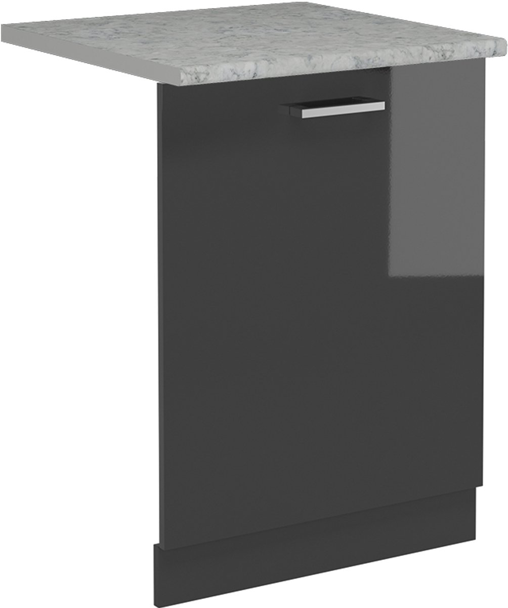 Vicco R-Line Vaatwasserfrontpaneel – 60 cm, WB Marmer Antraciet Hoogglans