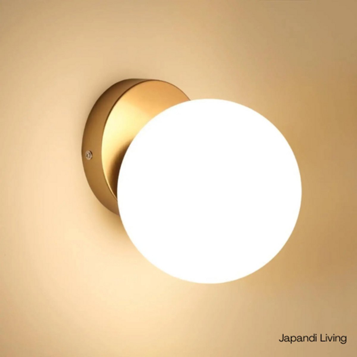 Japandi Living - Wandlamp - Modern - Wabi Sabi - Minimalistisch - Wit / Goud - 15cm - Binnen - Wandlampen - Slaapkamer - Woonkamer
