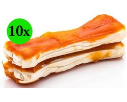 10x - DierOKÉ - runderhuid kauwbot hond met kip - dubbeldik bot rawhide chicken - Large 130gr - 15cm