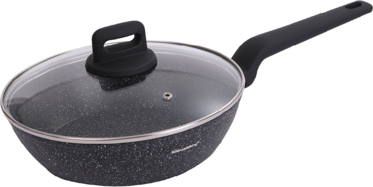 Klausberg 7666 - Zwart Marmeren koekenpan - 24 cm - zwart - met deksel