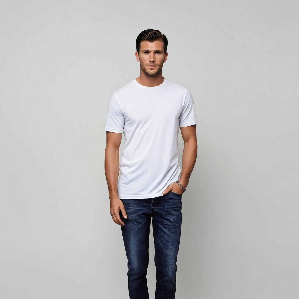 Premium Bamboe Heren T-Shirts – Wit – Ronde Hals – 3-Pack - Geschikt als Ondershirt - Maat XXL - LEBASQ