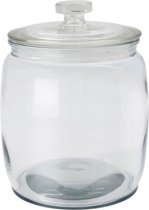 Olympia biscotti koektrommel met deksel 6,5 liter, helder glas, afmeting: 293(h)x 200(dia)mm - snoep, ontbijtgranen, pasta, bewaarpot voor droog voedsel, vintage stijl, vaatwasmachinebestendig | gm581
