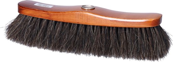 Houten zachte bezemkop bruin/zwart 29 cm - Kamerbezems/binnen bezems van Garden Plus — afbeelding 2