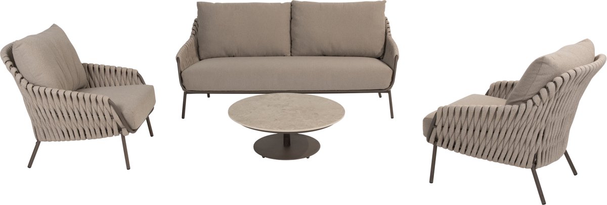 4 Seasons Outdoor Montera salon chaise-banc 4 pièces céramique rope terre