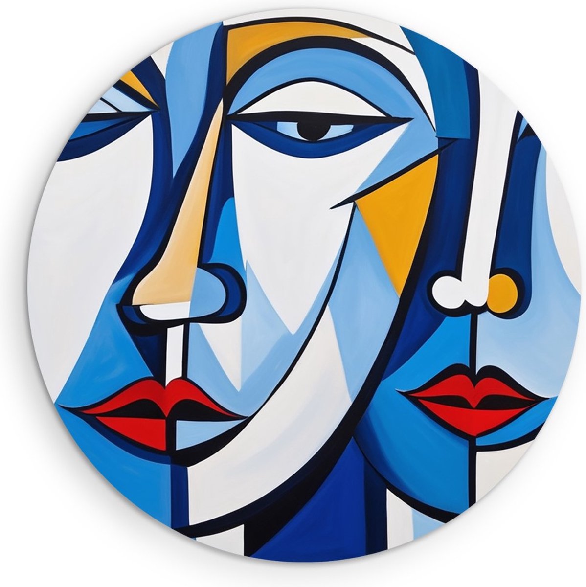 Saammp Muurcirkel Hout - 2 gezichten - Neutraal - Abstract - Ø 90 - Wandcirkel - Wanddecoratie Cirkel - Muurdecoratie Woonkamer - Slaapkamer decoratie - Rond Schilderij