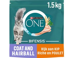 PURINA ONE Coat & Hairball voor katten- 3x 1.5kg