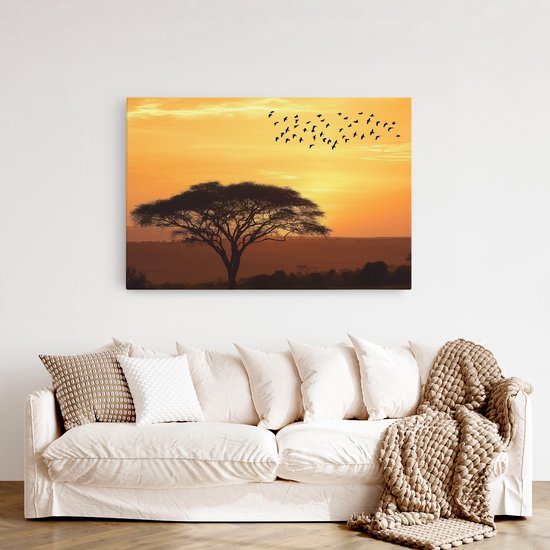 Tableau sur toile Saammp - Vogel dans un arbre - Animaux - Nature - 120x80 - Photo sur toile - Décoration murale - Décoration murale salon - Décoration chambre - Impression sur toile