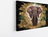 Saammp Canvas Schilderij - Olifant - Abstract - Portret - Dieren - 90x60 - Foto op canvas - Wanddecoratie - muurdecoratie Woonkamer - Slaapkamer decoratie - Canvas Print