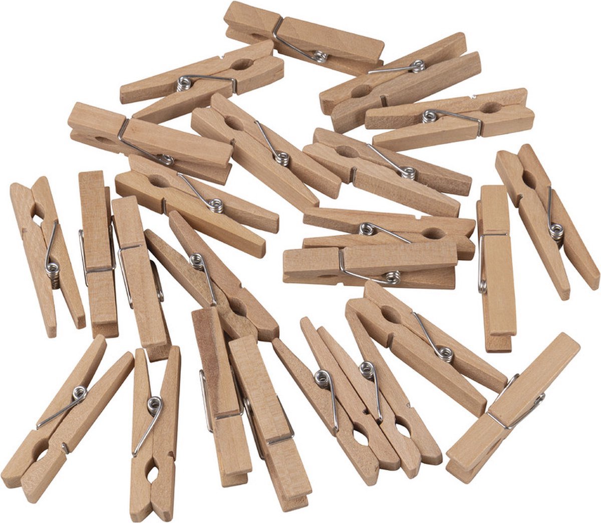 *** Houten mini wasknijpers 4.5 cm - 24x - Perfect voor hobby en knutselprojecten! - ideaal voor het ophangen van kaarten van Heble® ***