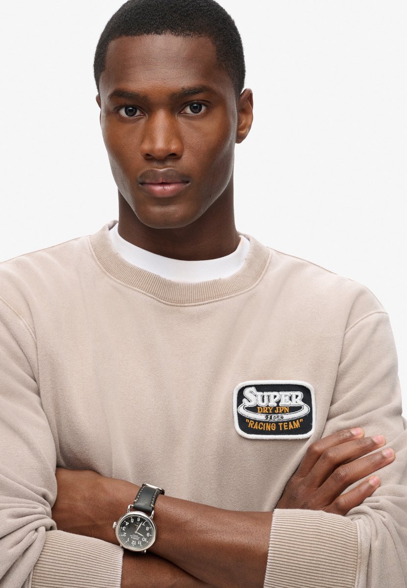 Superdry Mechanic sweatshirt met ronde hals en losse pasvorm Heren Truien Moon Rock