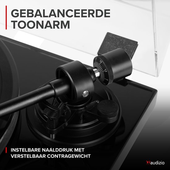 Platenspeler - Audizio Toledo premium platenspeler Bluetooth out - Stijlvol design - Zwart — afbeelding 5