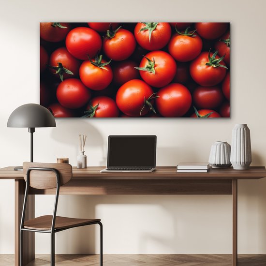 Tableau aluminium 120x60 cm - Décoration murale métal - Légume - Rouge - Tomates - Décoration murale métal salon - Décoration industrielle - Photo sur dibond - Accessoires industriels chambre