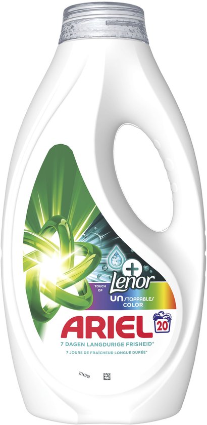 Ariel Vloeibaar Wasmiddel +Touch Van Lenor Unstoppables Color - 4 x 20 Wasbeurten