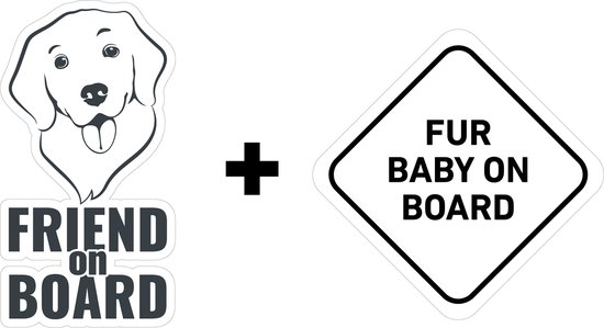Fur baby on board autostickers UV- en Waterproof - Fur baby aan boord
