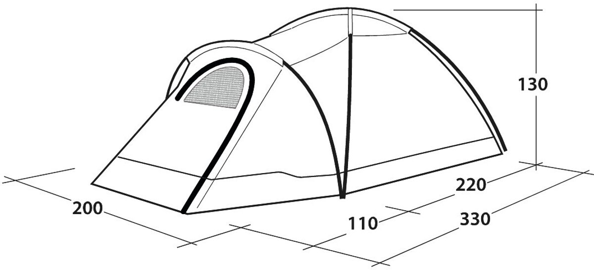 Outwell Cloud 3 Tent Koepeltent 3 Persoons Groen