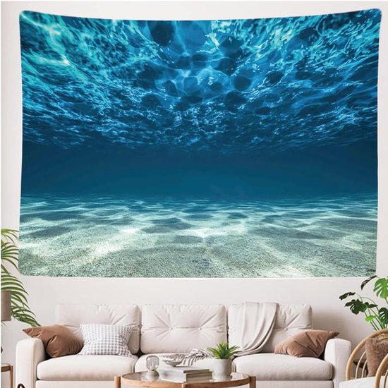 Ulticool Wandkleed 200x150 cm - Zee Natuur Stilte Aquarium - voor Binnen - Wandtapijt Wanddoek Stof Poster Backdrop Frame Decoratie Woonkamer Slaapkamer Kamer Babykameraankleding Aesthetic Room Decor - Vrouw Mannen Tiener Meisje Jongen