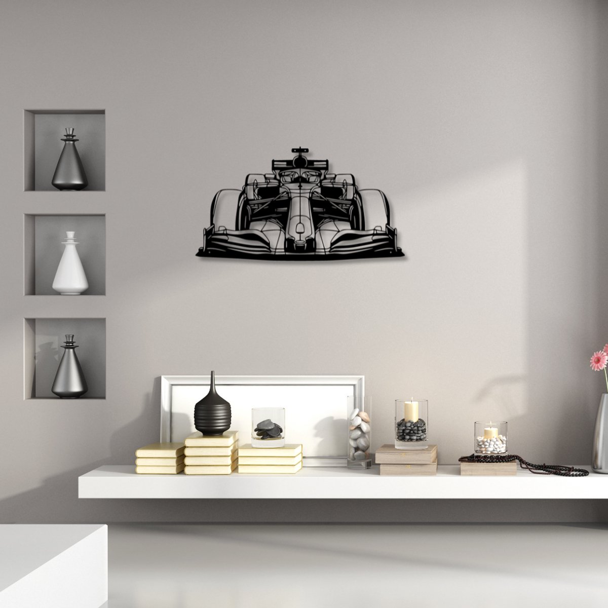 Metalen Wanddecoratie Formule 1 – Max Verstappen - Metaal – 80x48cm – Perfect voor Mancave & Kantoor