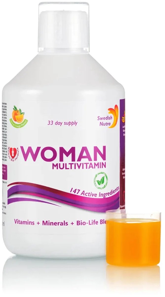 Premium Vrouwen Multivitamine-Energie en vitaliteit-Veganistische vloeibare multivitamine-Glutenvrij-Lactosevrij-Botgezondheid-Detox supplement vrouwen-Cholesterol verlagen-Anti-aging-Schildklierondersteunend-Gezondheidssupplement- 500 ml