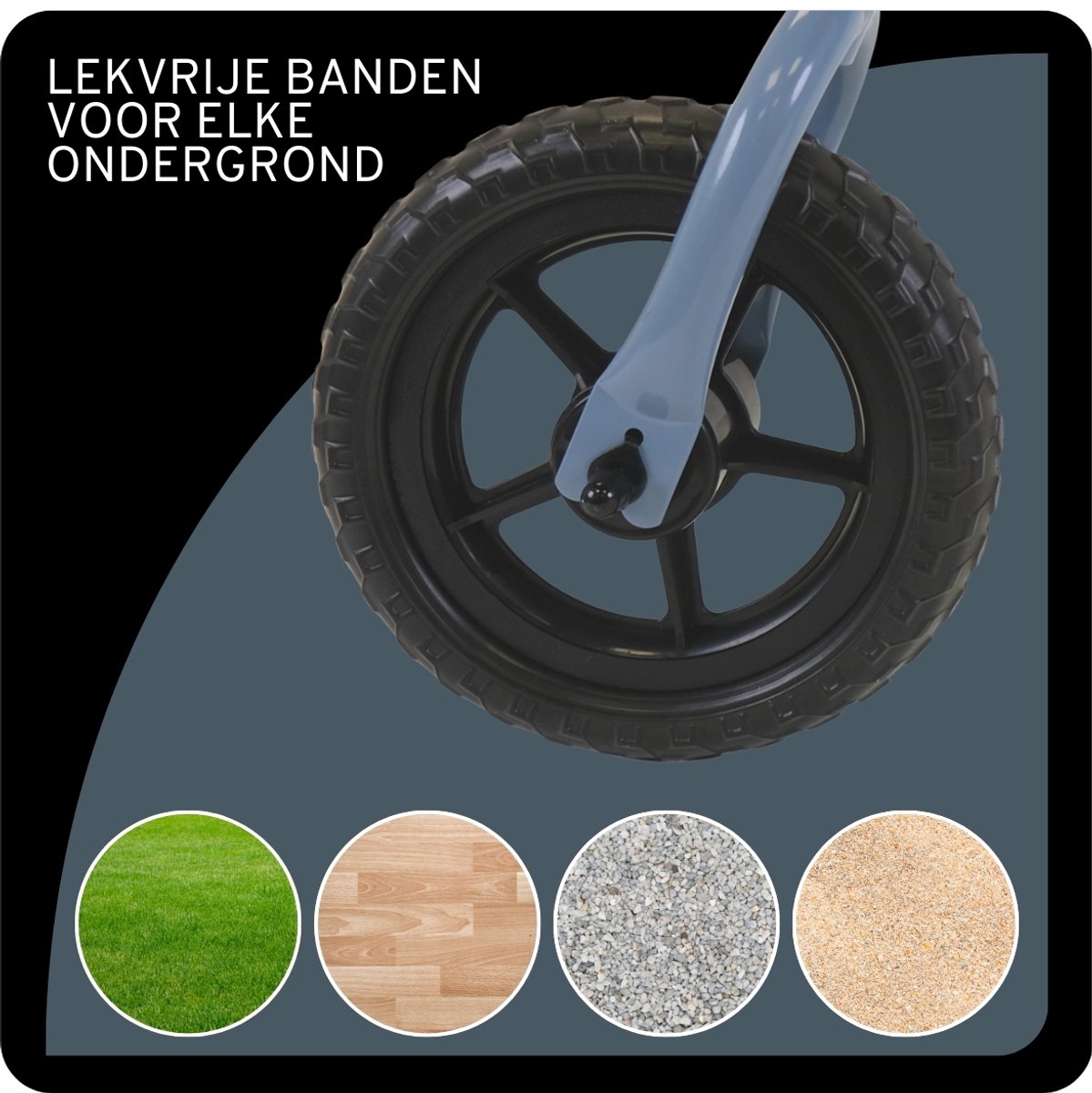 Hippiez Metalen Loopfiets Worker Old Blue vanaf 2 jaar - Blauwe Loop Fiets - Verstelbaar Zadel en Stuur - Voor Jongens - Compact en Veilig - Lage Instap — afbeelding 7