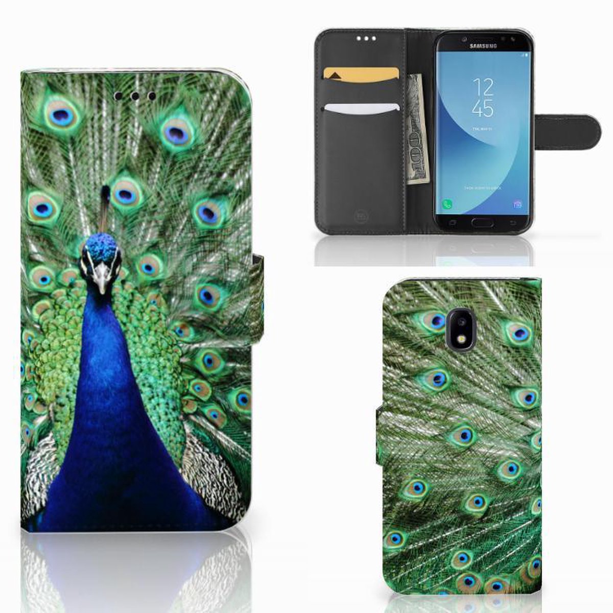 Samsung Galaxy A30 Telefoonhoesje met Pasjes Pauw