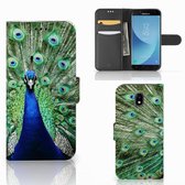 Geschikt voor Samsung Galaxy A30 Telefoonhoesje met Pasjes Pauw