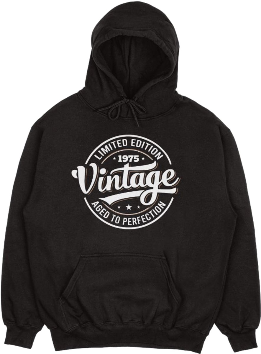Vintage 50 Jaar Hoodie - Verjaardag en feest cadeau - Cadeau tip - Aged To Perfection - 50 jaar cadeau - 50 jaar abraham Hoodie - 50 jaar - Trui - 1975 - Heren - Vader Cadeau - Maat XXL