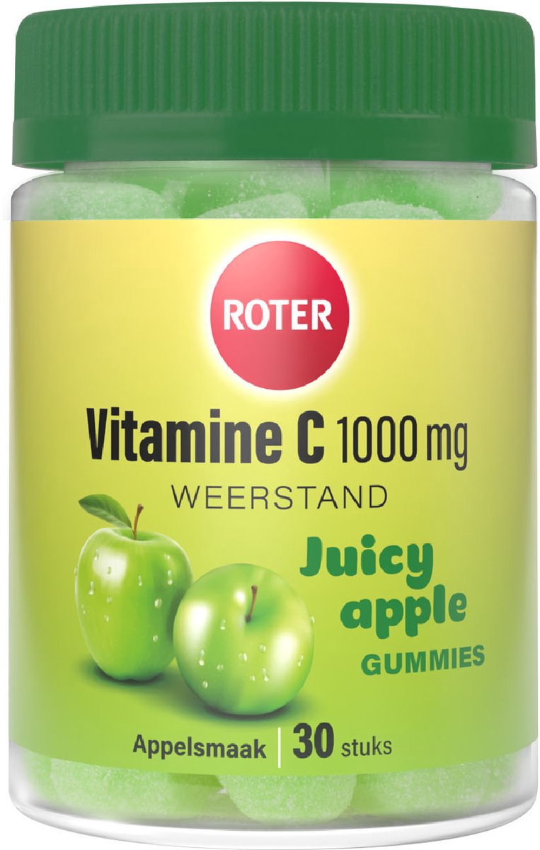 Goedkoopste Roter 1000 mg Vitamine C gummy Juicy apple - Ondersteunt de natuurlijke weerstand - 30 gummies