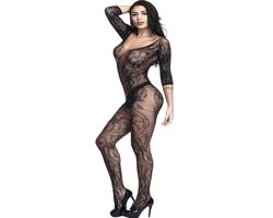 CHPN - Sexy bodysuit van kant - Kanten bodysuit - Sexpakje - Met open kruis - Peek-a-boo lingerie - Sexy Lingerie Set - One Size - Sexy Body - Zwart - Lace
