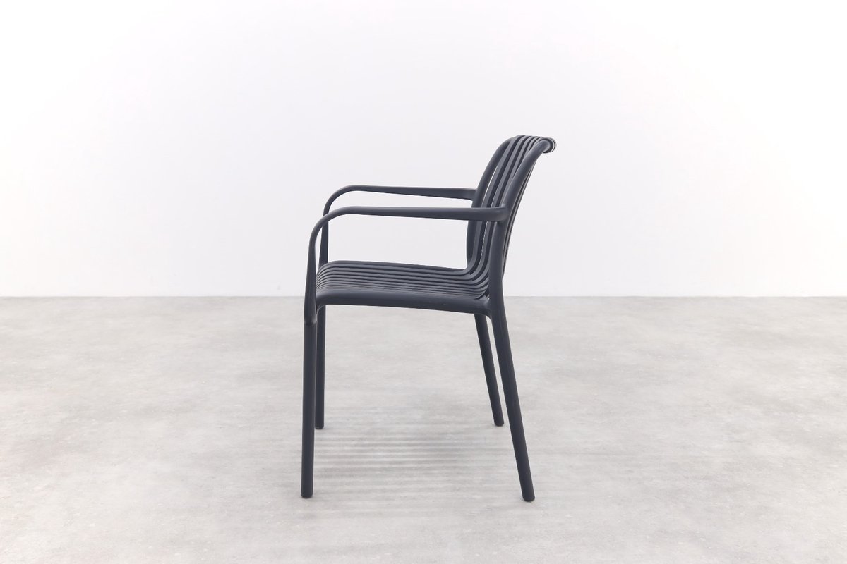 Stripe antraciet/GI Nassau Ø150 - 7-Delige ronde tuinset