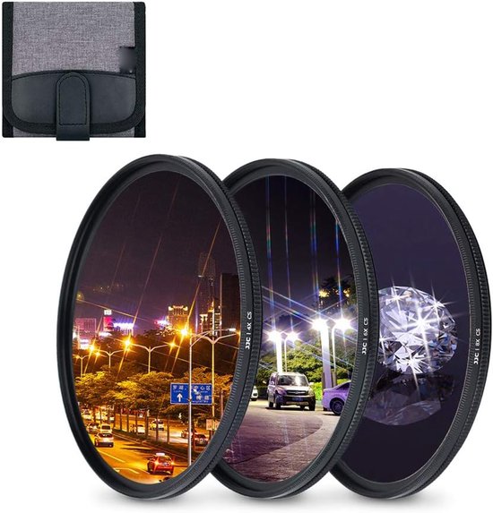 Walking Way 58mm Variabler Sternenfilter, 4-8 Punkt Starburst Objektivfilter mit HD optischem Glas, Kreuz-Screen Funkel-Effekt Filter für Feiertage, Nachtlandschaften