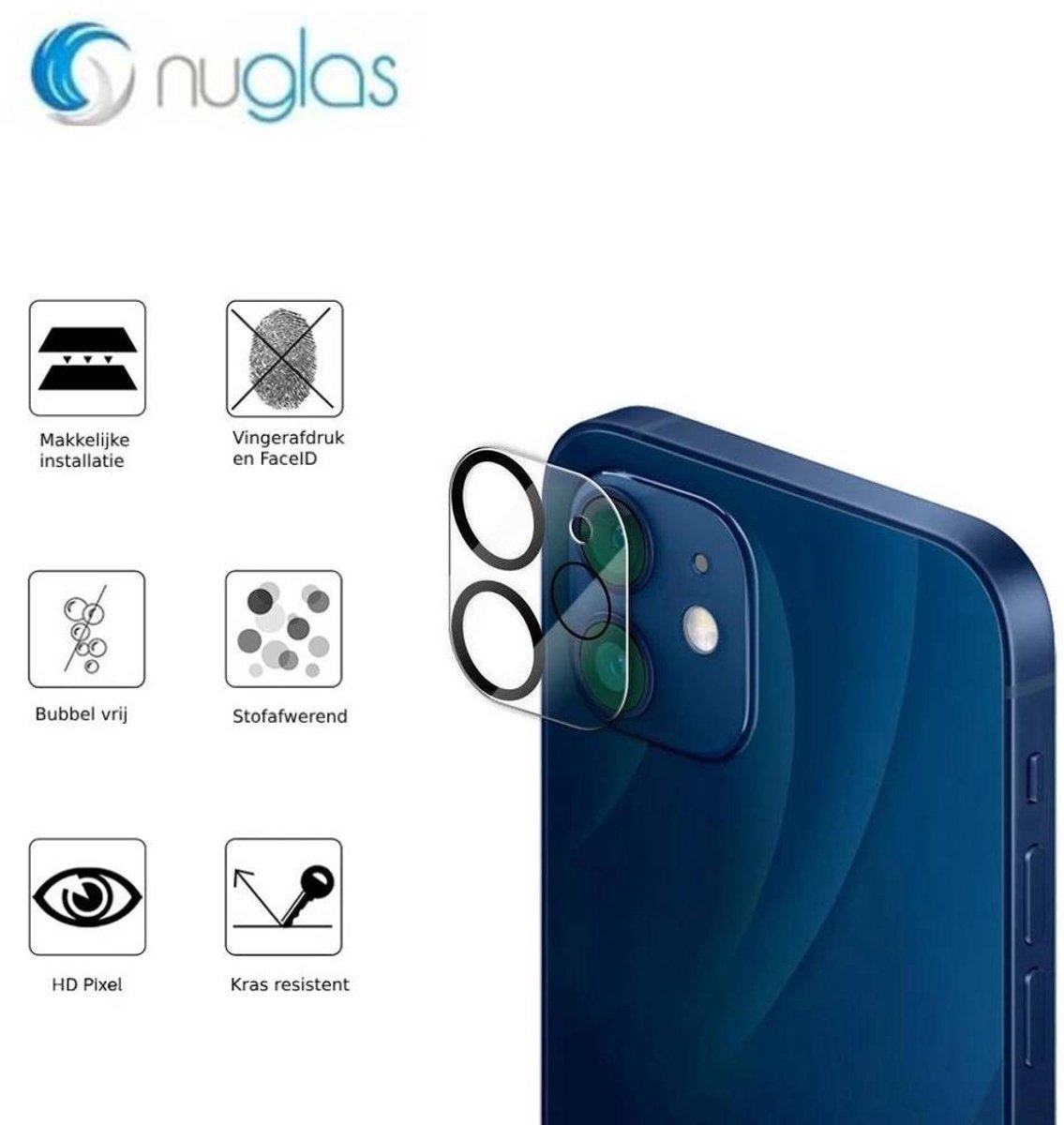 NuGlas camera lens protector voor iPhone 12 Mini - Beschermglas iPhone - Tempered Glass