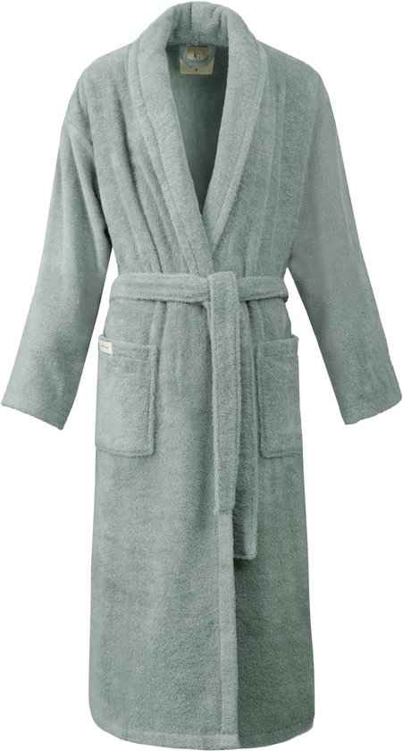 L&G - Unisex Badjas - 100% Katoen Badjas - L - Mint Groen - Sauna Badjas - Ochtendjas - Sjaalkraag - Badjas dames - Badjas heren - Badjas dames en heren - Katoen Badjas - Badjassen - %100 Katoen - Maat : L