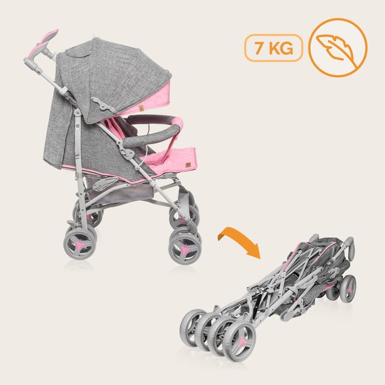 Lionelo Irma - Buggy - Wandelwagen- Lichte 7kg - tot 15 kg - Geveerde wielen - 360° - tot 5 jaar - Opbergmand - Verstelbare handgreep - Snel inklapsysteem - Compact formaat van LIONELO — afbeelding 5