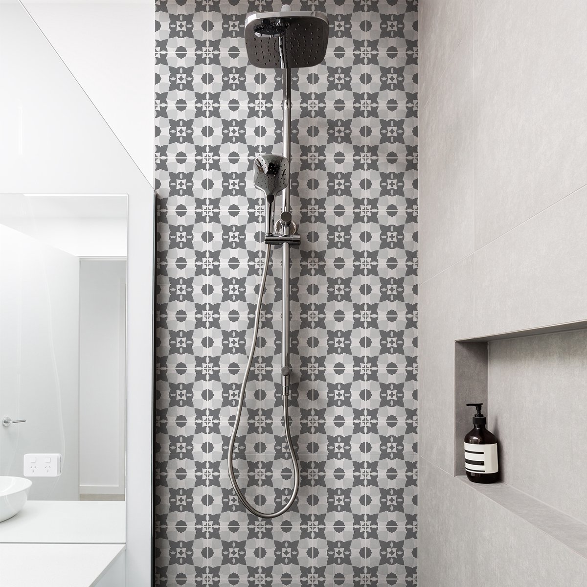 Ambiance Sticker Zelfklevende tegelmuurstickers voor keuken en badkamer - 30 cementtegelstickers, Azulejos Maela - 30 stickers, 10x10cm Multi color