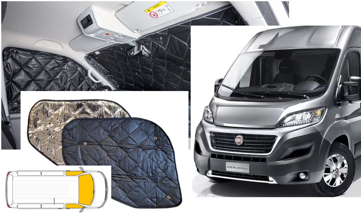 Raamisolatie Fiat Ducato X290 Black Line uitvoering vanaf 2015 9 Laags Peugeot Boxer en Citroen Jumper voorzijde ramen (3 delig)