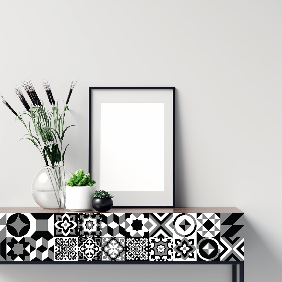 Ambiance Sticker Meubeldecoratiestickers - 24 authentieke Ursnio cementtegel meubelstickers - 24 stickers 20x20cm Multi color