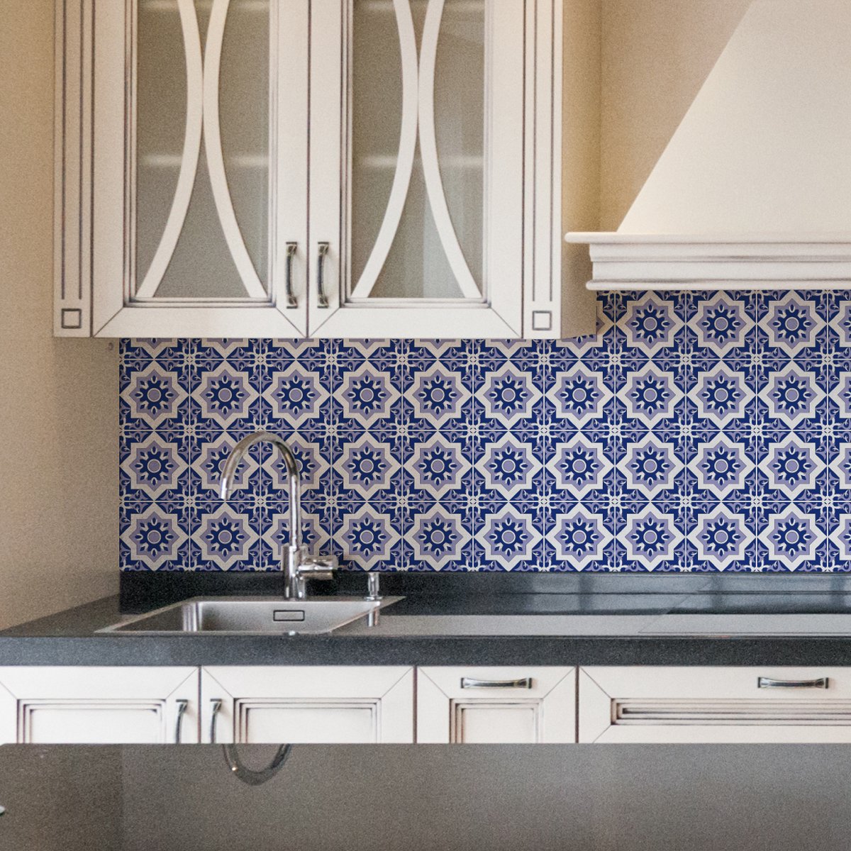 Ambiance Sticker Zelfklevende tegelmuurstickers voor keuken en badkamer - 9 Lupita Azulejo tegelstickers - 9 stickers 20x20cm Multi color