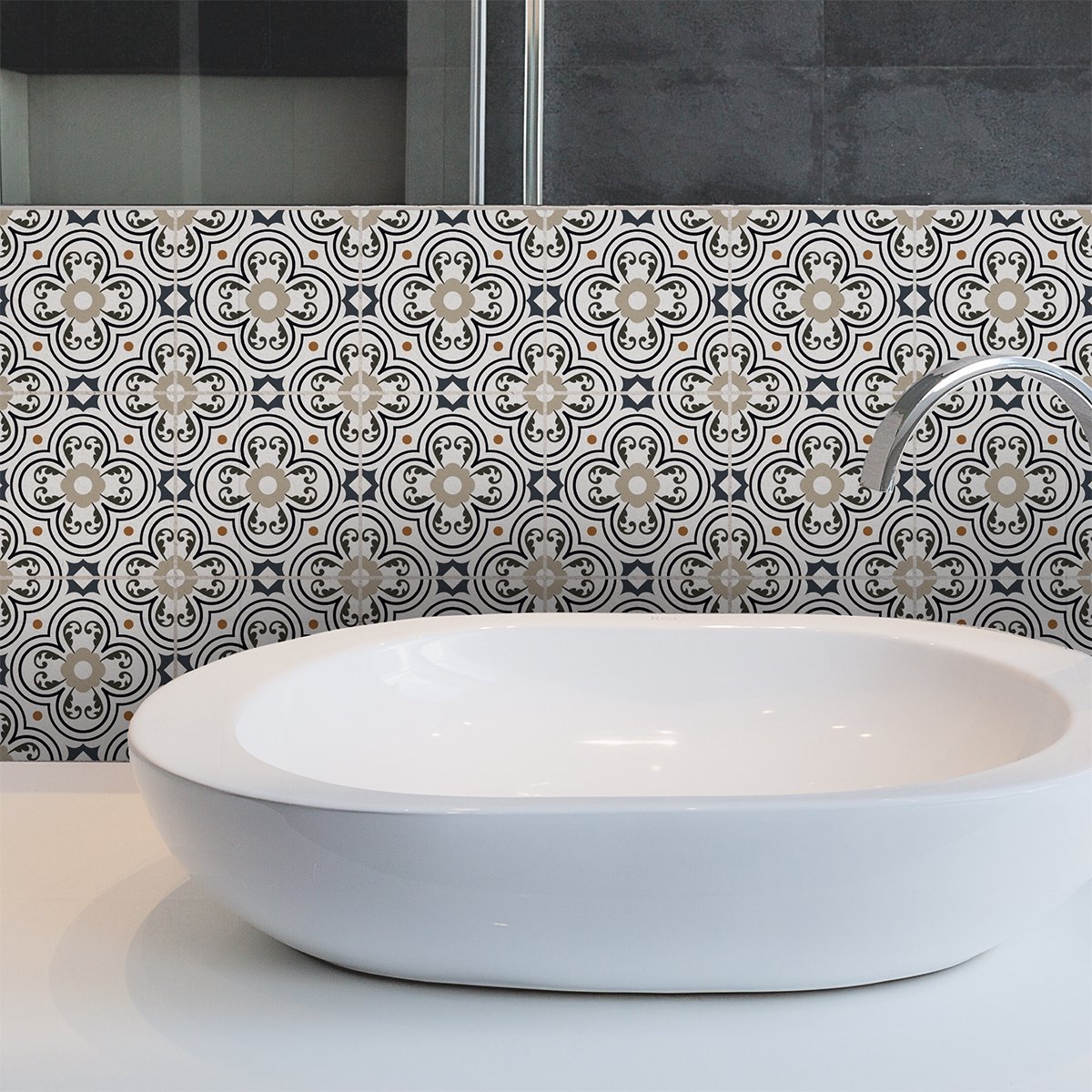 Ambiance Sticker Zelfklevende tegelmuurstickers voor keuken en badkamer - 9 Herculaneum Azulejo tegelstickers - 9 stickers 20x20cm Multi color