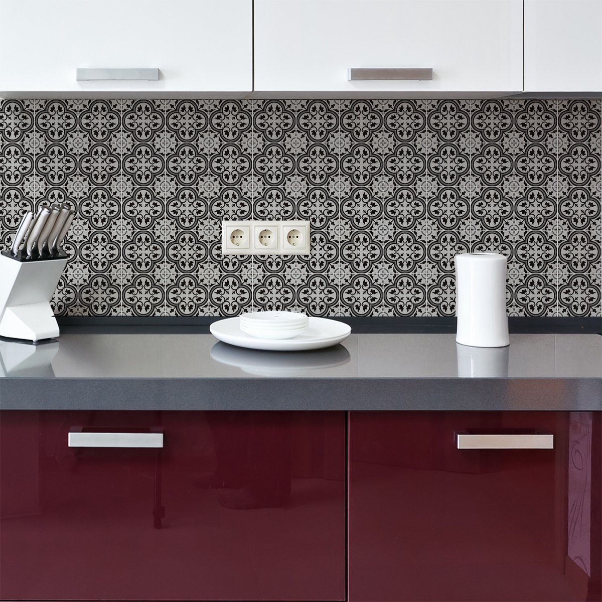 Ambiance Sticker Zelfklevende tegelmuurstickers voor keuken en badkamer - 30 Geraldina Azulejos tegelstickers - 30 stickers 15x15cm Multi color