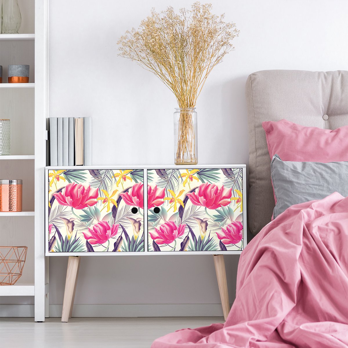 Ambiance Sticker Razogo sticker met tropisch meubelmotief, 40 x 60 cm Multi color