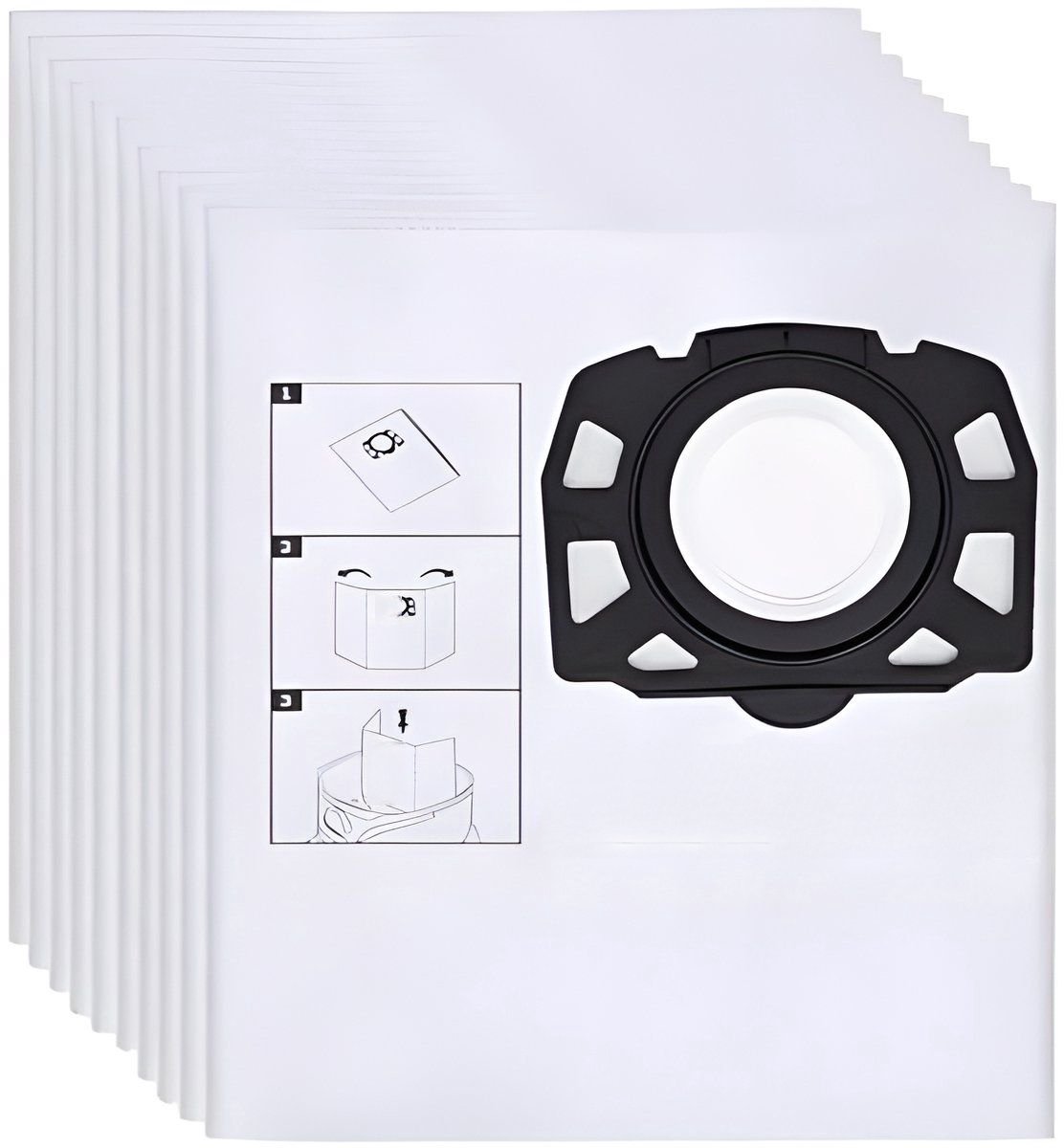 San Marque 10 stofzuigerzakken geschikt voor Kärcher WD3 WD2 Plus KFI 357 WD3S SE4001 SE4002 KWD1 KWD2 KWD3 2.863-314.0 Blauw