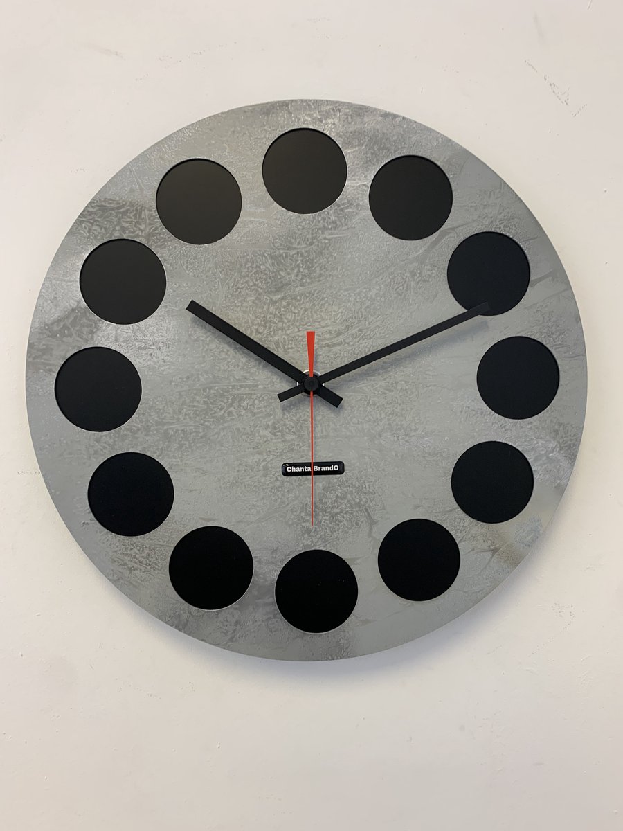 MOSACLOCK GRAY&BLACK LABEL Wandklok Modern Industrieel Design