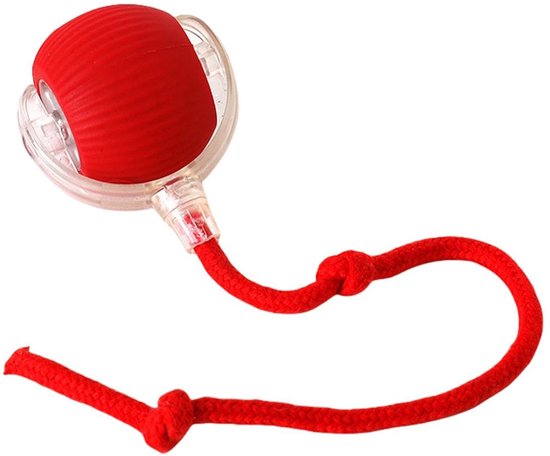 Elektrisch Kattenbalspeelgoed - Interactief Kattenspeeltje - Automatisch Rollend Slim Kattenspeelgoed Voor Katten - Oplaadbaar - Speelgoed Voor Huisdieren - Snel Rollen Op Tapijt - Voor Interactief Spelen Binnenshuis - Rood - 1 Stuk