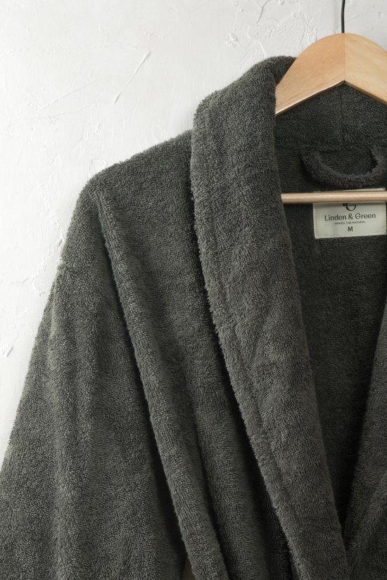 L&G - Unisex Badjas - 100% Katoen Badjas - XL - Antraciet - Katoen badstof - Ochtendjas -Sjaalkraag - Badjas dames - Badjas heren - Badjas dames en heren - Maat XL