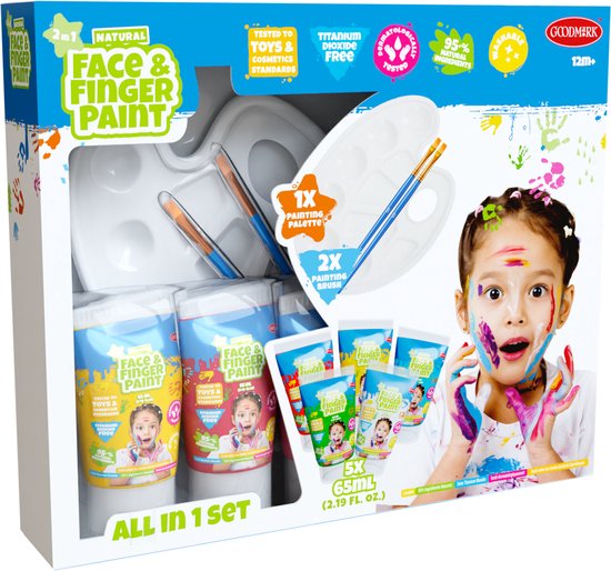 Natural Face & Finger Paint - All-In-One-Set - 5 pack